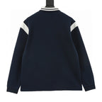 Gucci Letter-Embroidered Long-Sleeve Polo Shirt