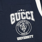 Gucci Letter-Embroidered Long-Sleeve Polo Shirt