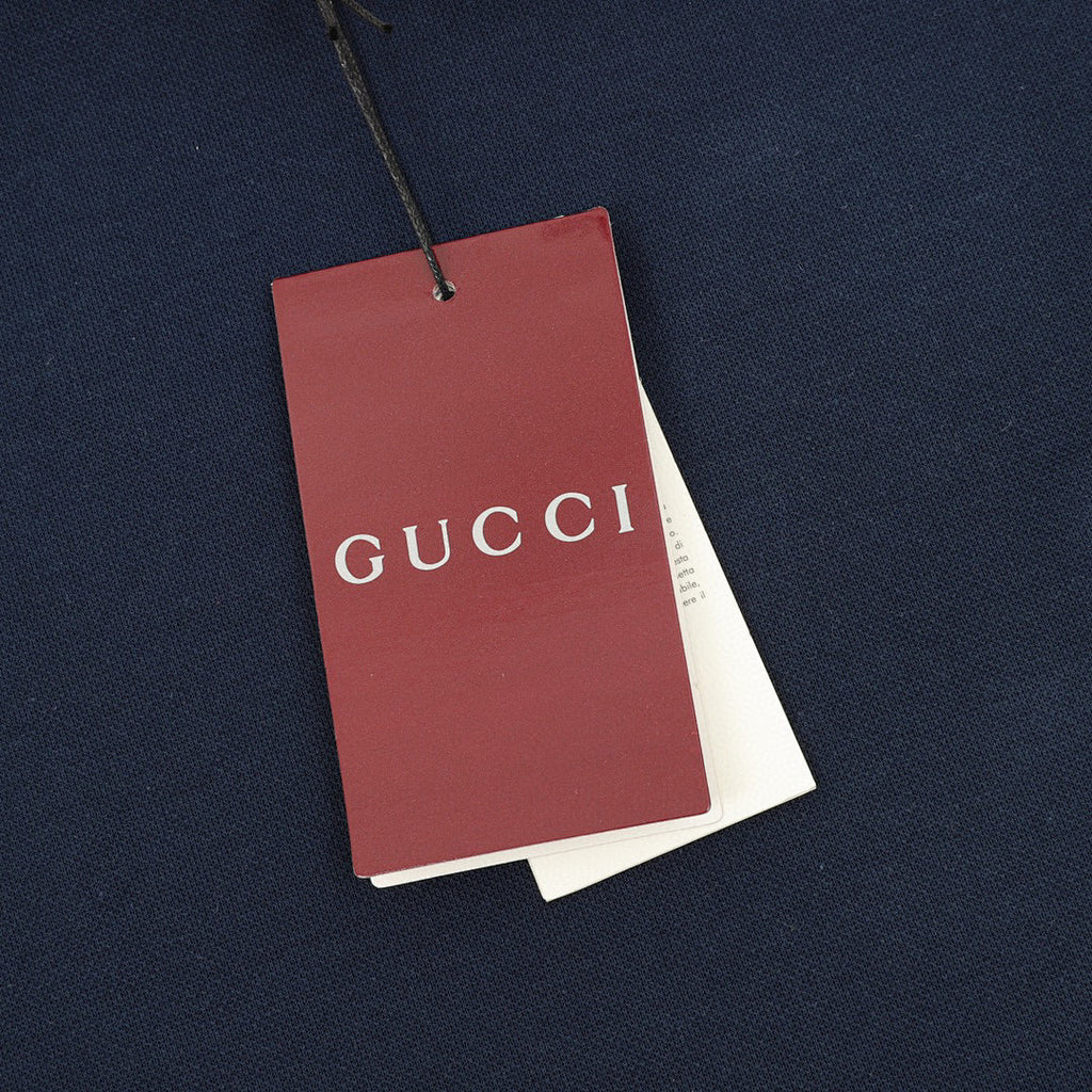 Gucci Letter-Embroidered Long-Sleeve Polo Shirt
