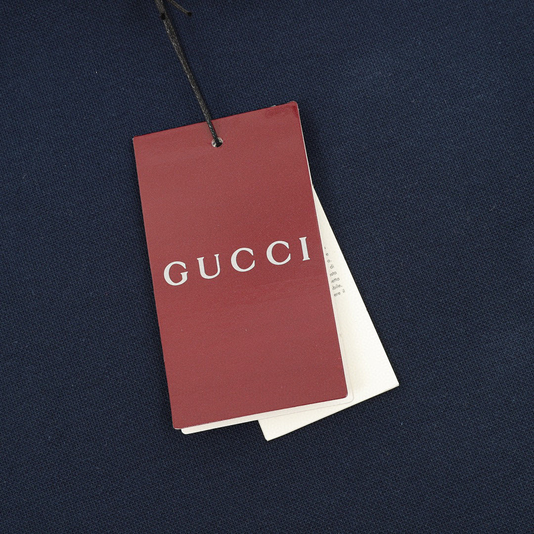 Gucci Letter-Embroidered Long-Sleeve Polo Shirt
