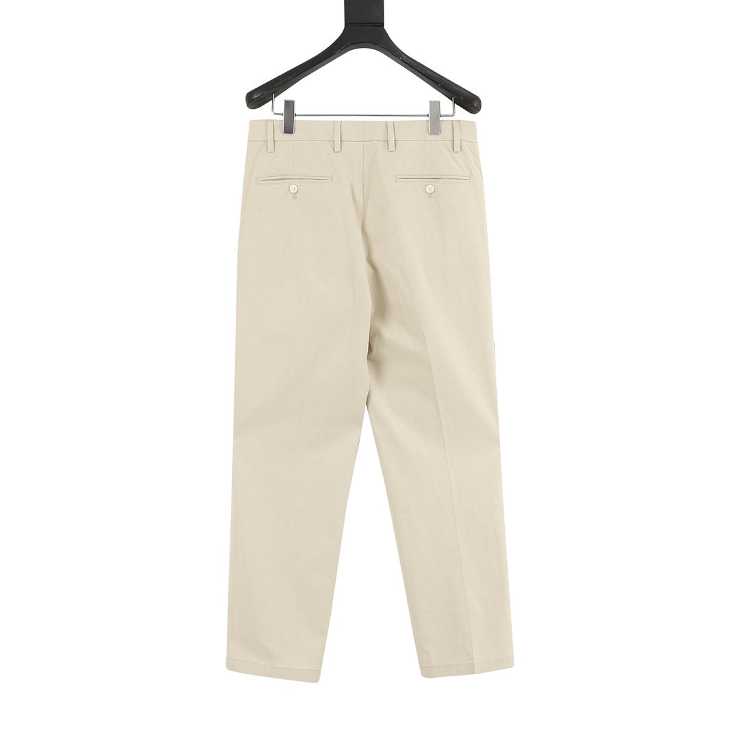 Prada Trousers with Triangle Logo Keychain