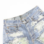 Acne Studios 3D Floral Print Denim Trousers
