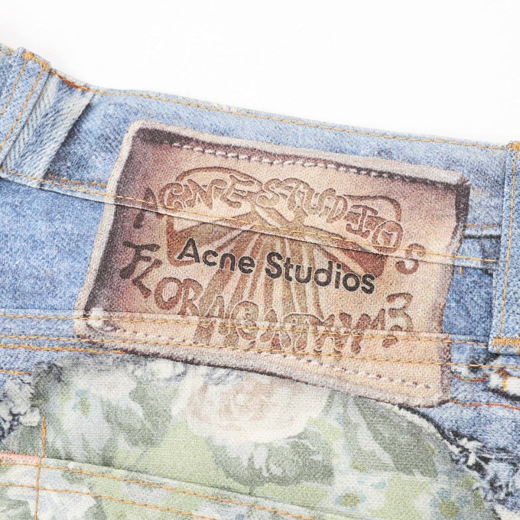 Acne Studios 3D Floral Print Denim Trousers