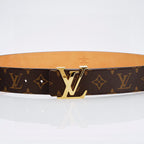 Louis Vuitton Monogram Belt with Gold Buckle