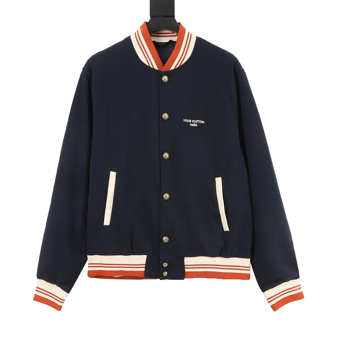 LOUIS VUITTON LV Overlapping Lettering Embroidery Baseball Jacket