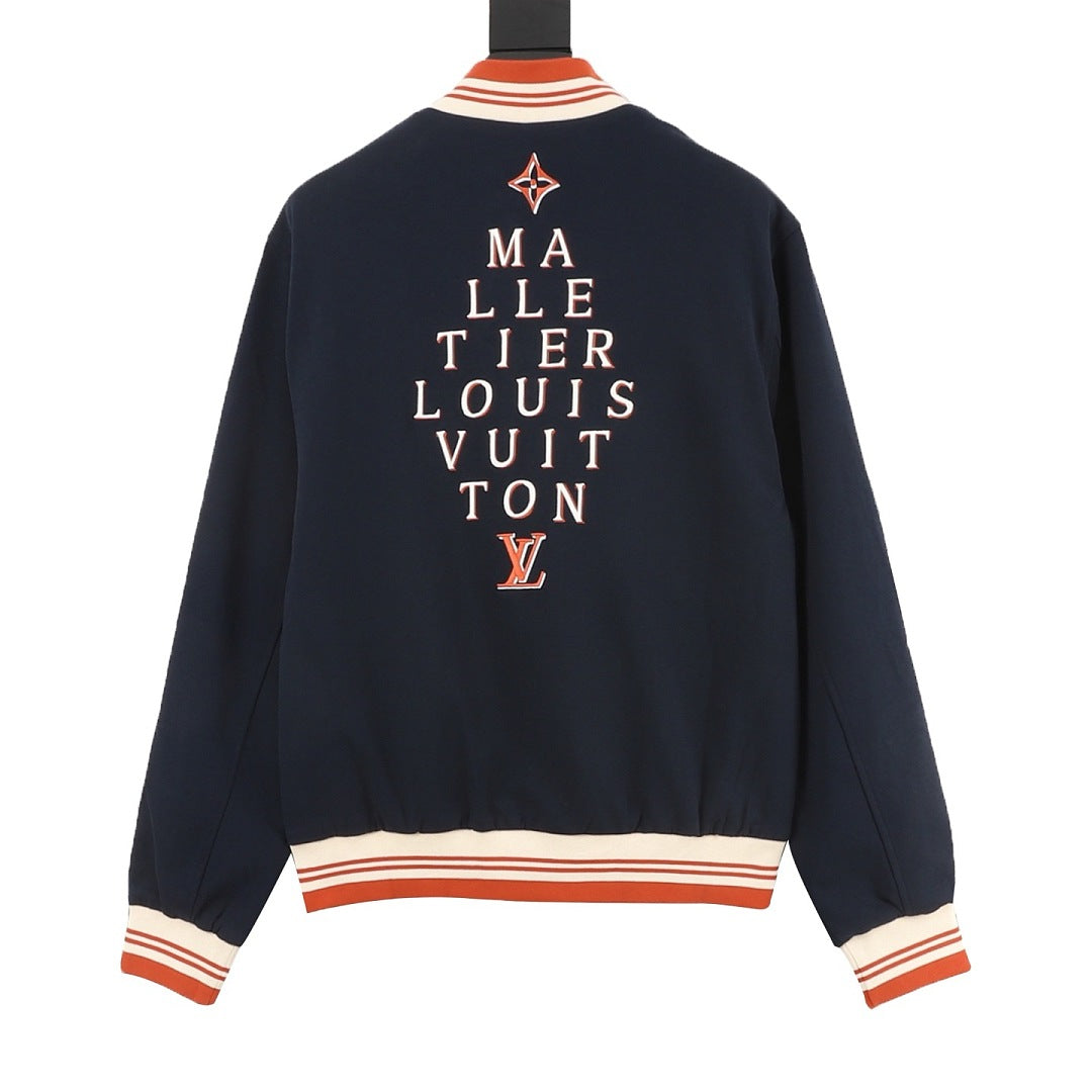 LOUIS VUITTON LV Overlapping Lettering Embroidery Baseball Jacket