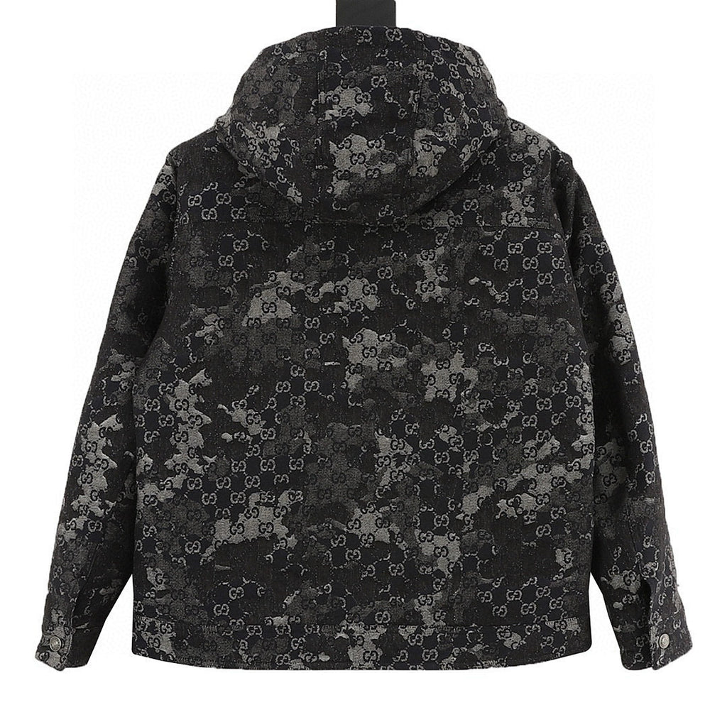 Gucci Splatter-Paint Hooded Down Jacket