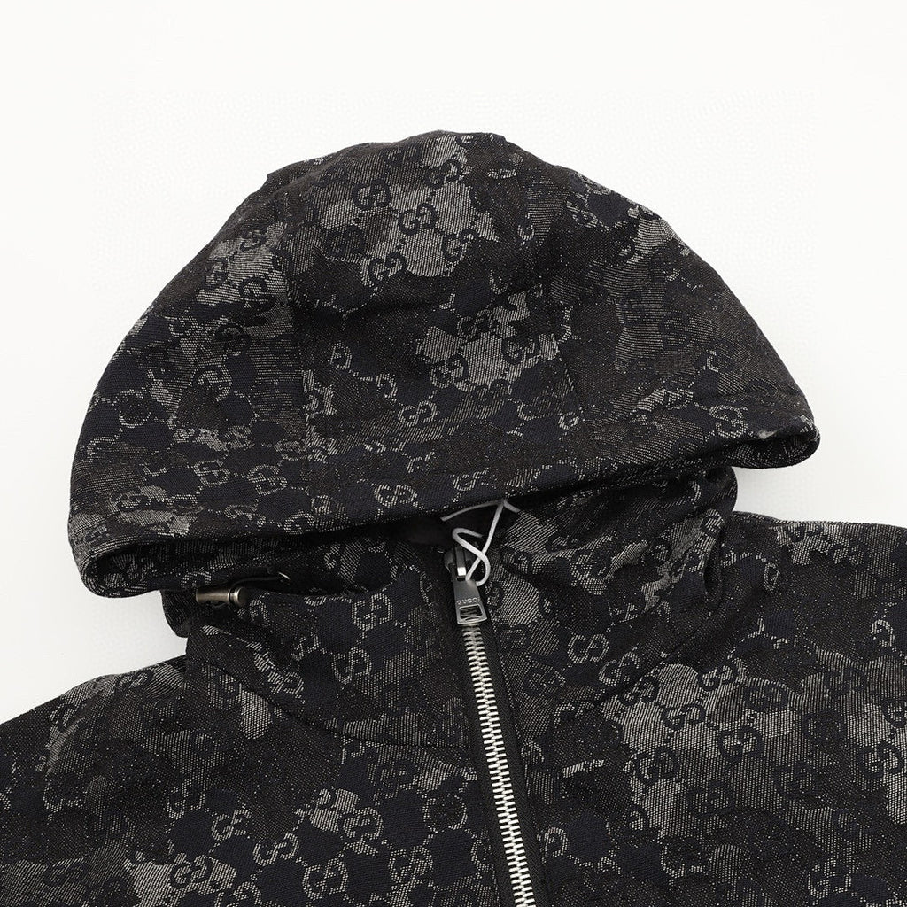 Gucci Splatter-Paint Hooded Down Jacket