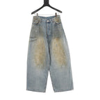 Acne Studios Rhinestone-Embellished Mud-Wash Denim Trousers