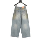 Acne Studios Rhinestone-Embellished Mud-Wash Denim Trousers