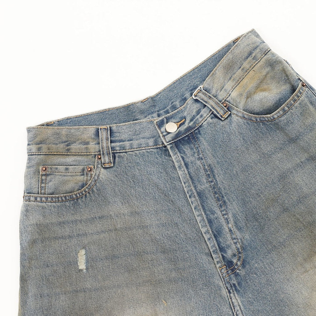 Acne Studios Rhinestone-Embellished Mud-Wash Denim Trousers