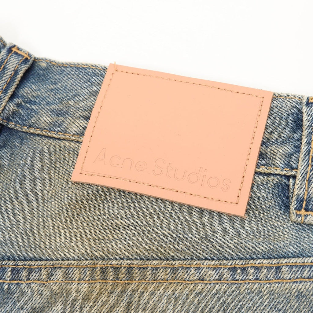 Acne Studios Rhinestone-Embellished Mud-Wash Denim Trousers