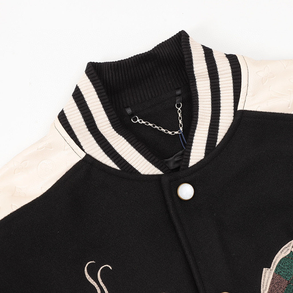 Louis Vuitton Chinese Dragon Embroidered & Paneled Baseball Jacket