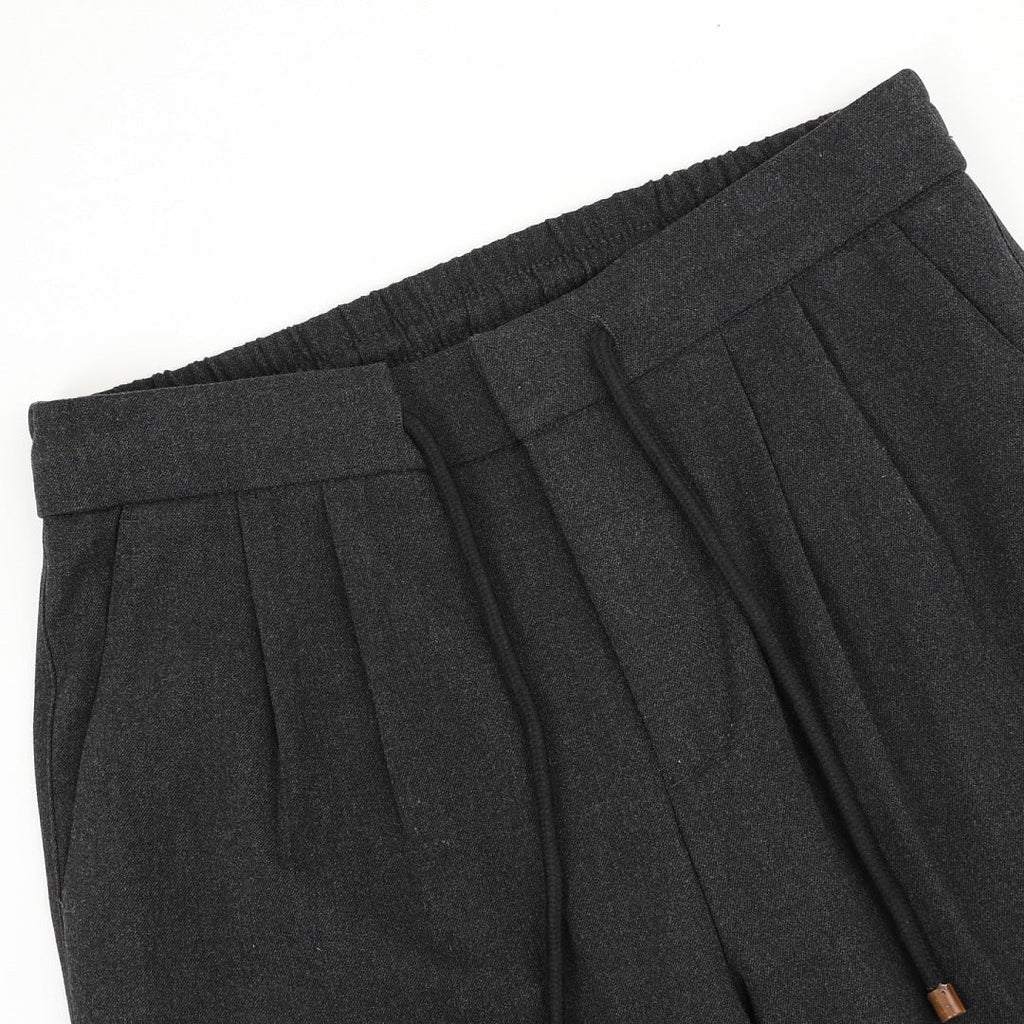 Brunello Cucinelli Drawstring Herringbone Linen Trousers