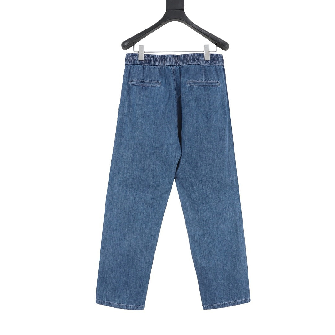 Brunello Cucinelli Drawstring Herringbone Linen Trousers