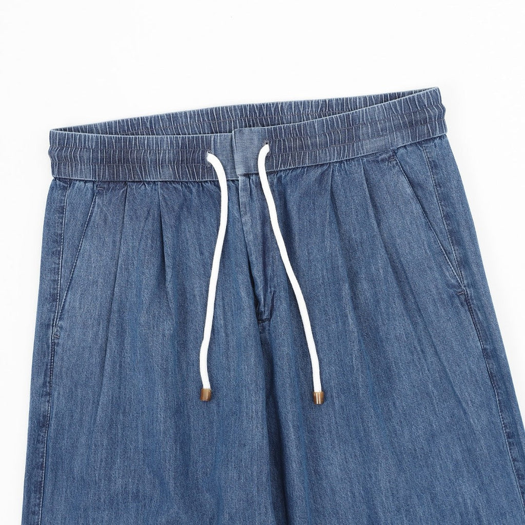 Brunello Cucinelli Drawstring Herringbone Linen Trousers