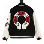 CHROME HEARTS Horseshoe Embroidery Patchwork Baseball Jacket