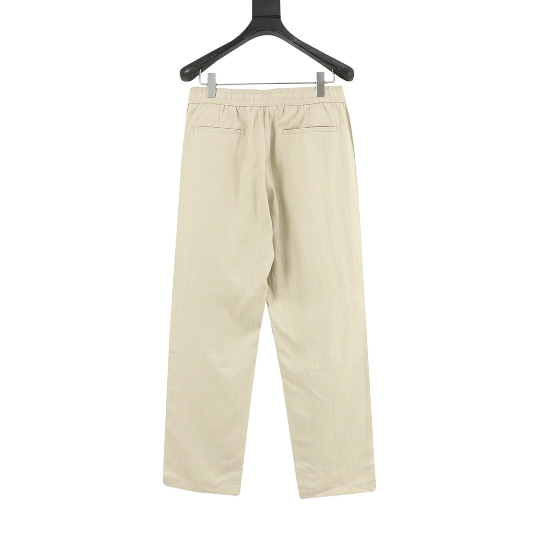 Brunello Cucinelli Drawstring Herringbone Linen Trousers