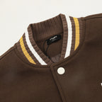 FENDI FF Logo Letter Embroidery Patchwork Baseball Jacket