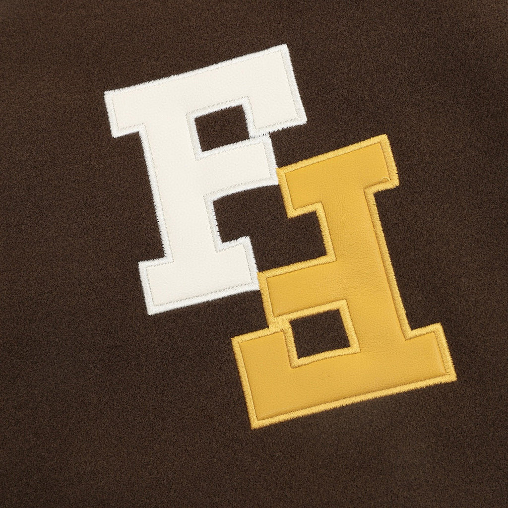 FENDI FF Logo Letter Embroidery Patchwork Baseball Jacket