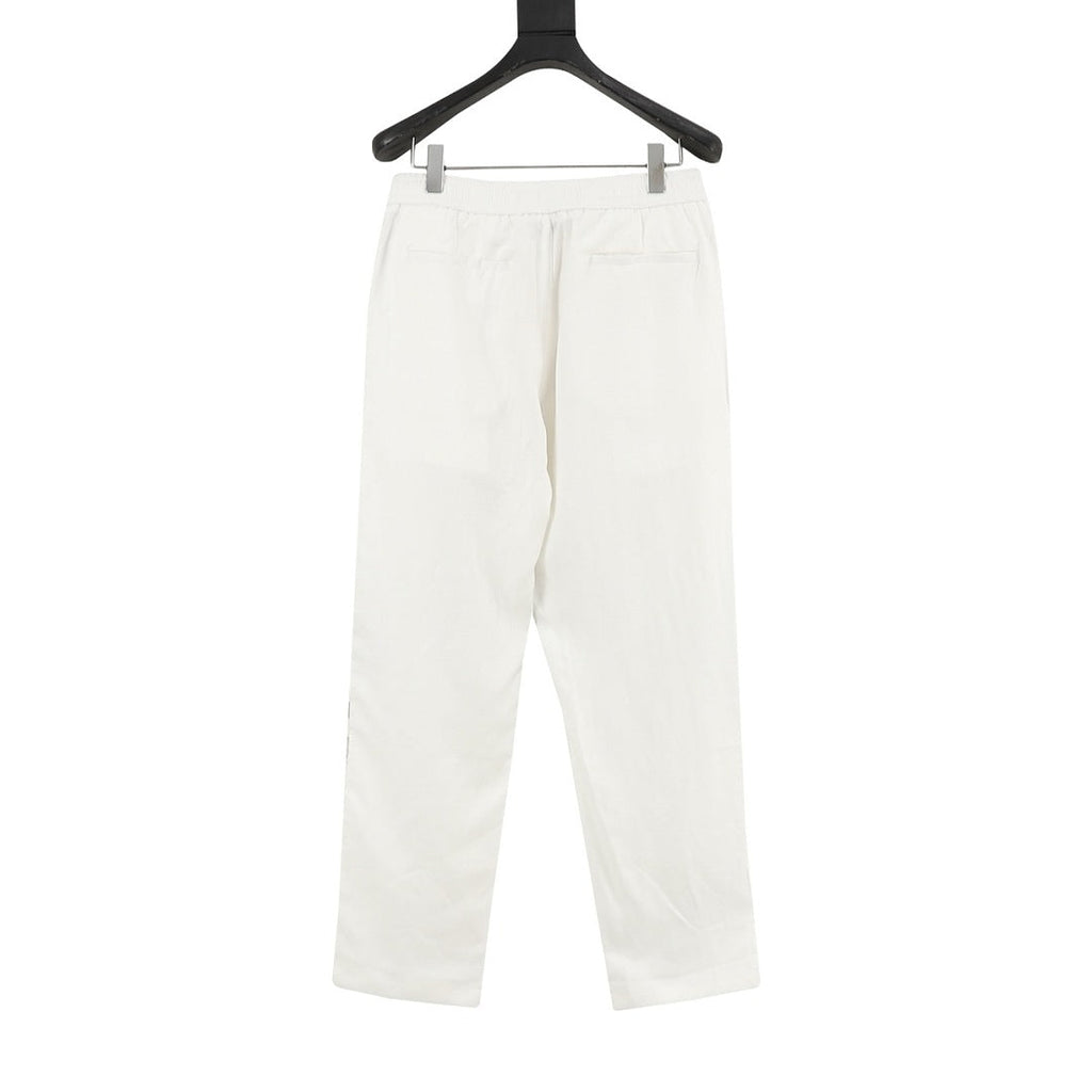 Brunello Cucinelli Drawstring Herringbone Linen Trousers
