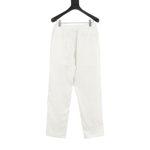 Brunello Cucinelli Drawstring Herringbone Linen Trousers