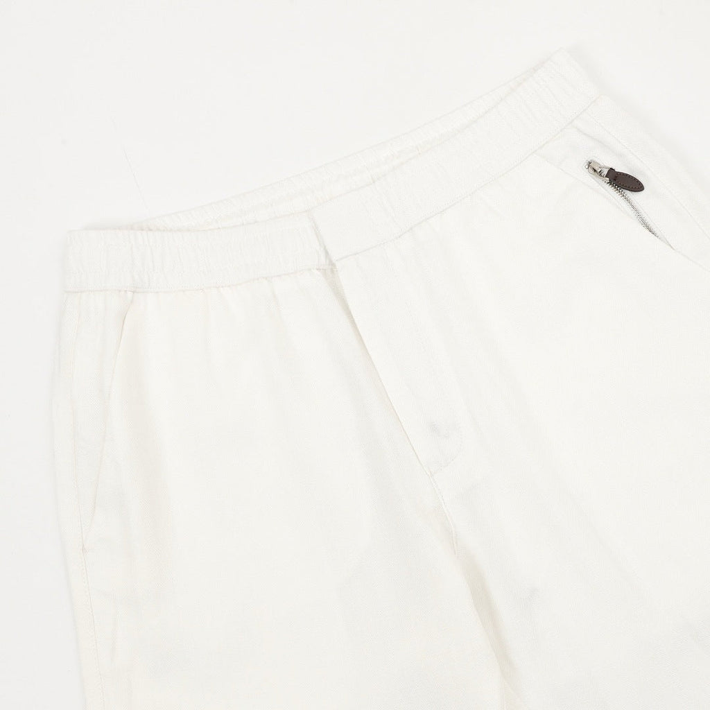 Brunello Cucinelli Drawstring Herringbone Linen Trousers