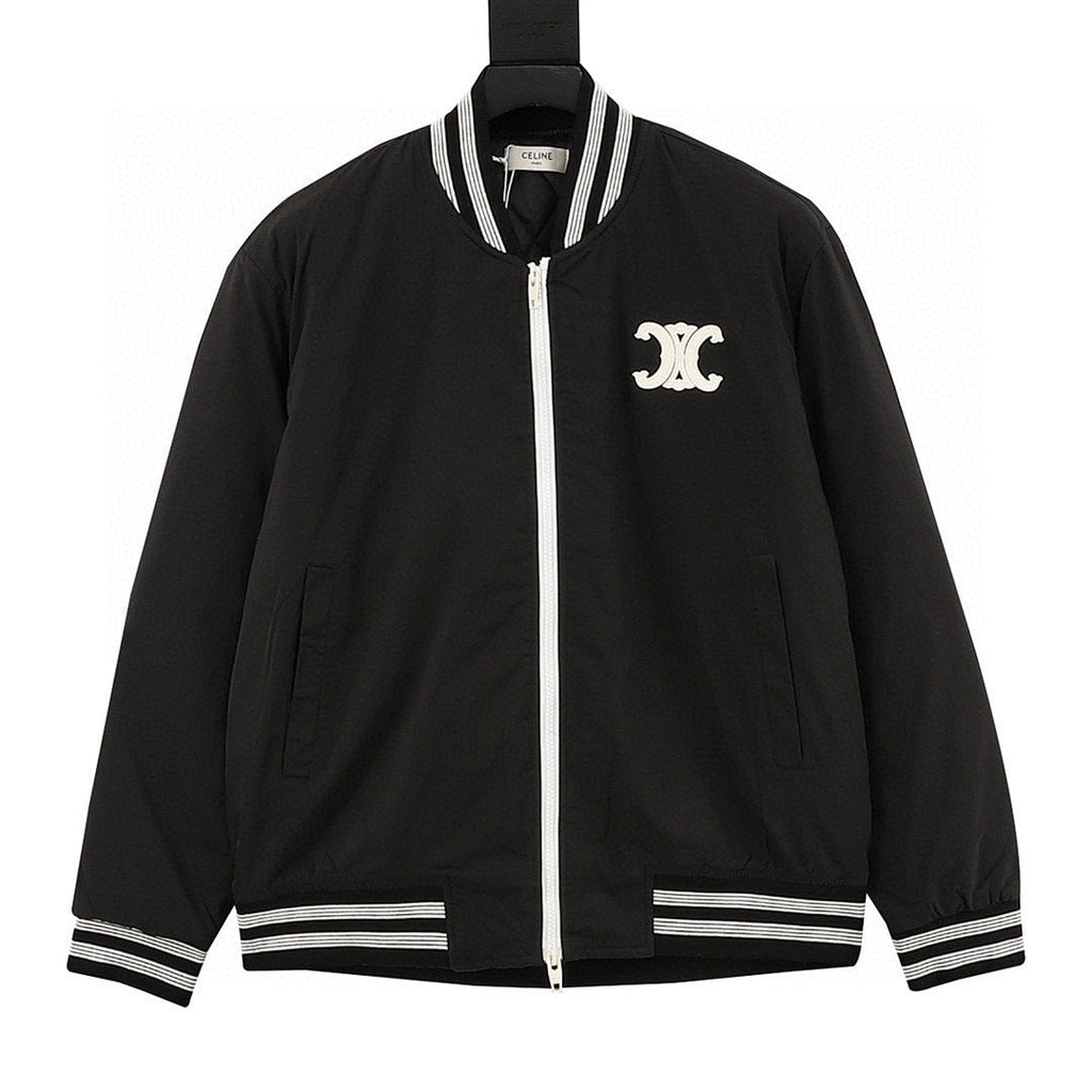 CELINE Letter-Print Padded Baseball Jacket