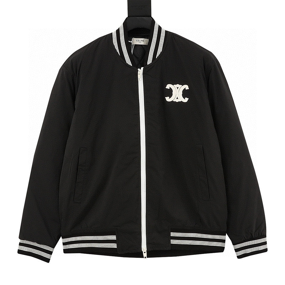 CELINE Letter-Print Padded Baseball Jacket