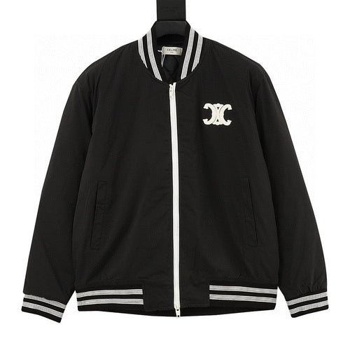 CELINE Letter-Print Padded Baseball Jacket