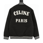 CELINE Letter-Print Padded Baseball Jacket