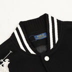 RALPH LAUREN Polo Pony Embroidery Patchwork Baseball Jacket