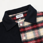 THOM BROWNE Four-Bar Plaid Patchwork Baseball Jacket