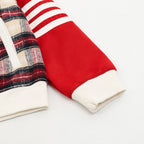 THOM BROWNE Four-Bar Plaid Patchwork Baseball Jacket