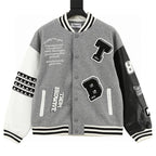 THOM BROWNE Four-Bar Multi-Embroidery Baseball Jacket