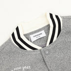 THOM BROWNE Four-Bar Multi-Embroidery Baseball Jacket
