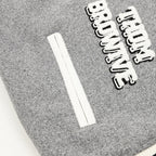 THOM BROWNE Four-Bar Multi-Embroidery Baseball Jacket