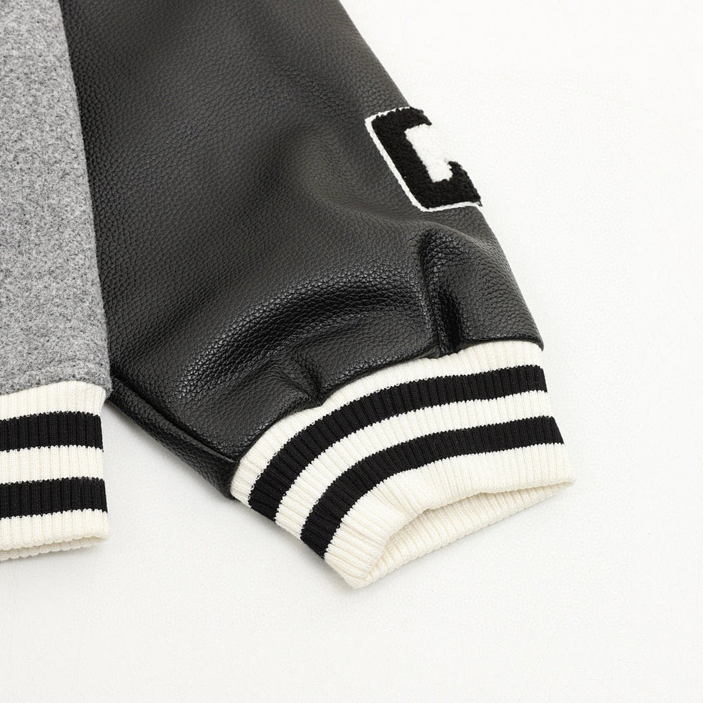 THOM BROWNE Four-Bar Multi-Embroidery Baseball Jacket