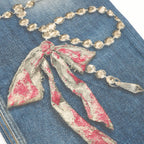 Acne Studios Chain Print Dyed Distressed Denim Trousers