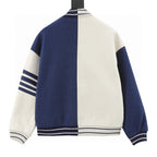 THOM BROWNE Four-Bar Patchwork Baseball Jacket