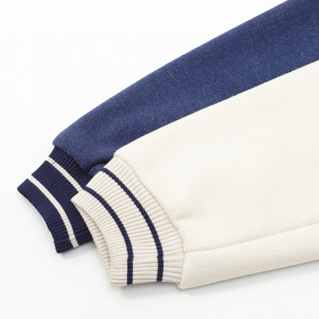 THOM BROWNE Four-Bar Patchwork Baseball Jacket