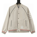 THOM BROWNE Four-Bar Baseball Jacket