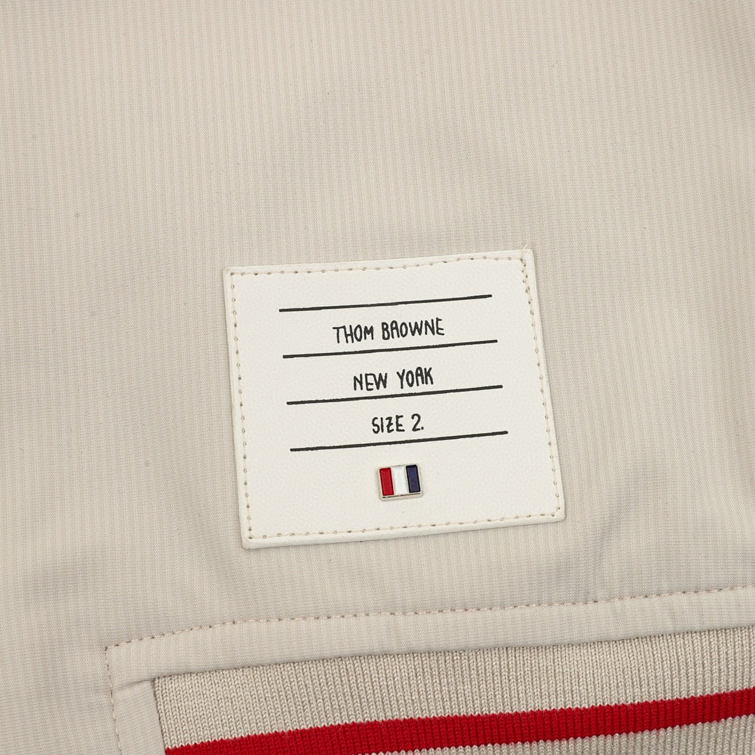 THOM BROWNE Four-Bar Baseball Jacket