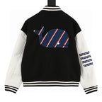 THOM BROWNE Four-Bar Multi-Embroidery Baseball Jacket