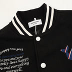 THOM BROWNE Four-Bar Multi-Embroidery Baseball Jacket