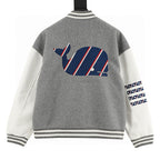 THOM BROWNE Four-Bar Multi-Embroidery Baseball Jacket