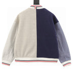 THOM BROWNE Two-Tone Colorblock Baseball Jacket