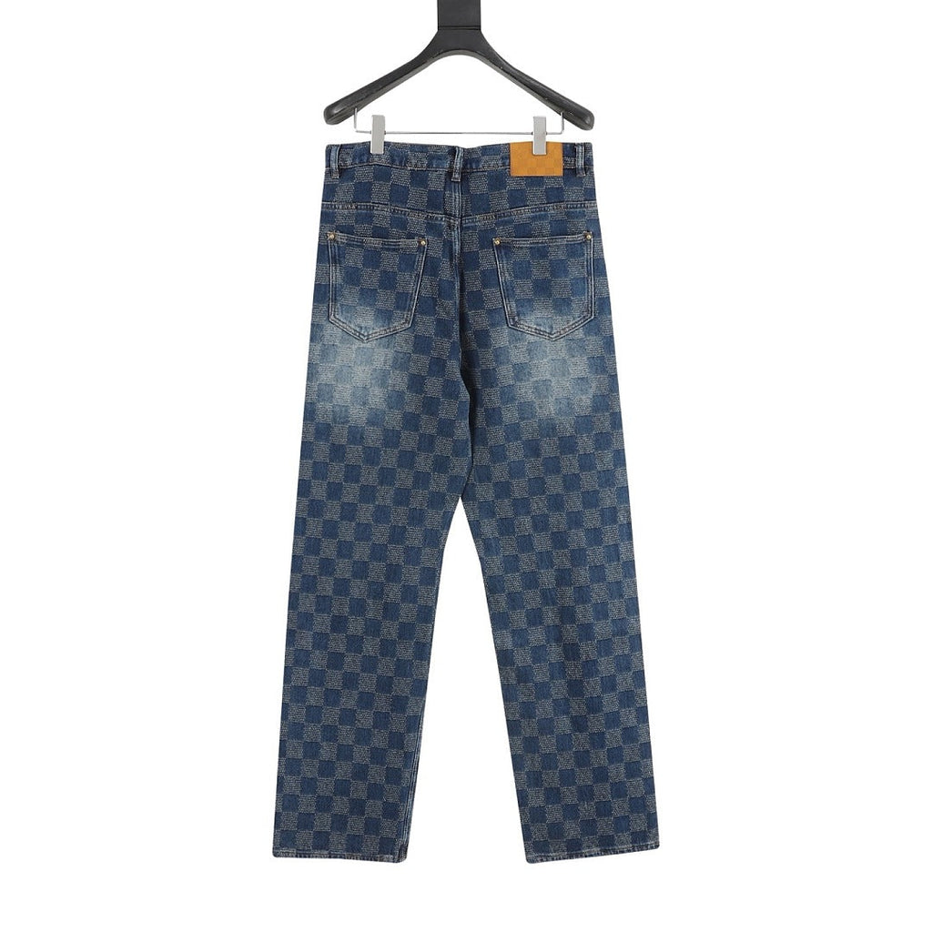 Louis Vuitton Damier-Pattern Denim Skate Trousers