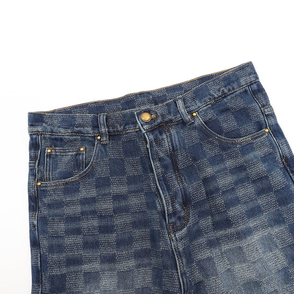 Louis Vuitton Damier-Pattern Denim Skate Trousers