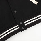 SAINT LAURENT PARIS Classic Leather-Trim Baseball Collar Jacket